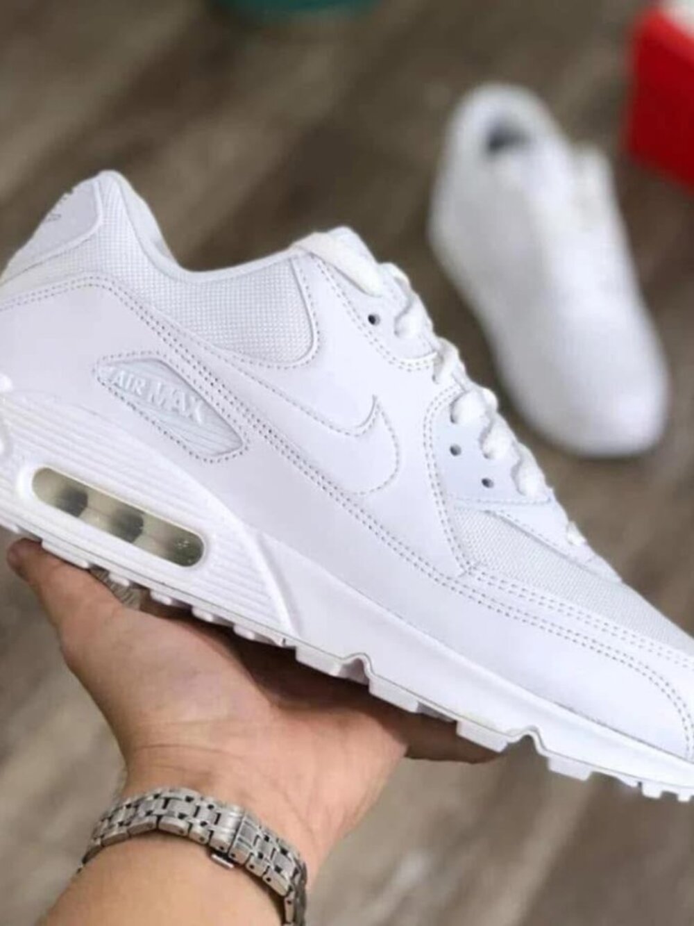 Men's Nike Air Max 90 Shoes - Triple White